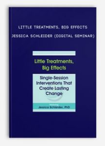 Little Treatments, Big Effects – JESSICA SCHLEIDER (Digital Seminar)