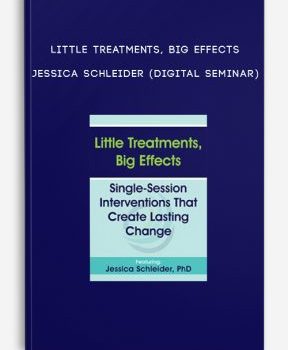 Little Treatments, Big Effects – JESSICA SCHLEIDER (Digital Seminar)