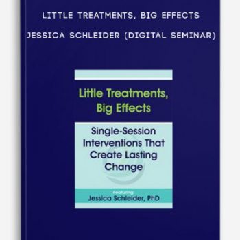 Little Treatments, Big Effects – JESSICA SCHLEIDER (Digital Seminar)