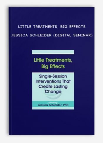 Little Treatments, Big Effects – JESSICA SCHLEIDER (Digital Seminar)